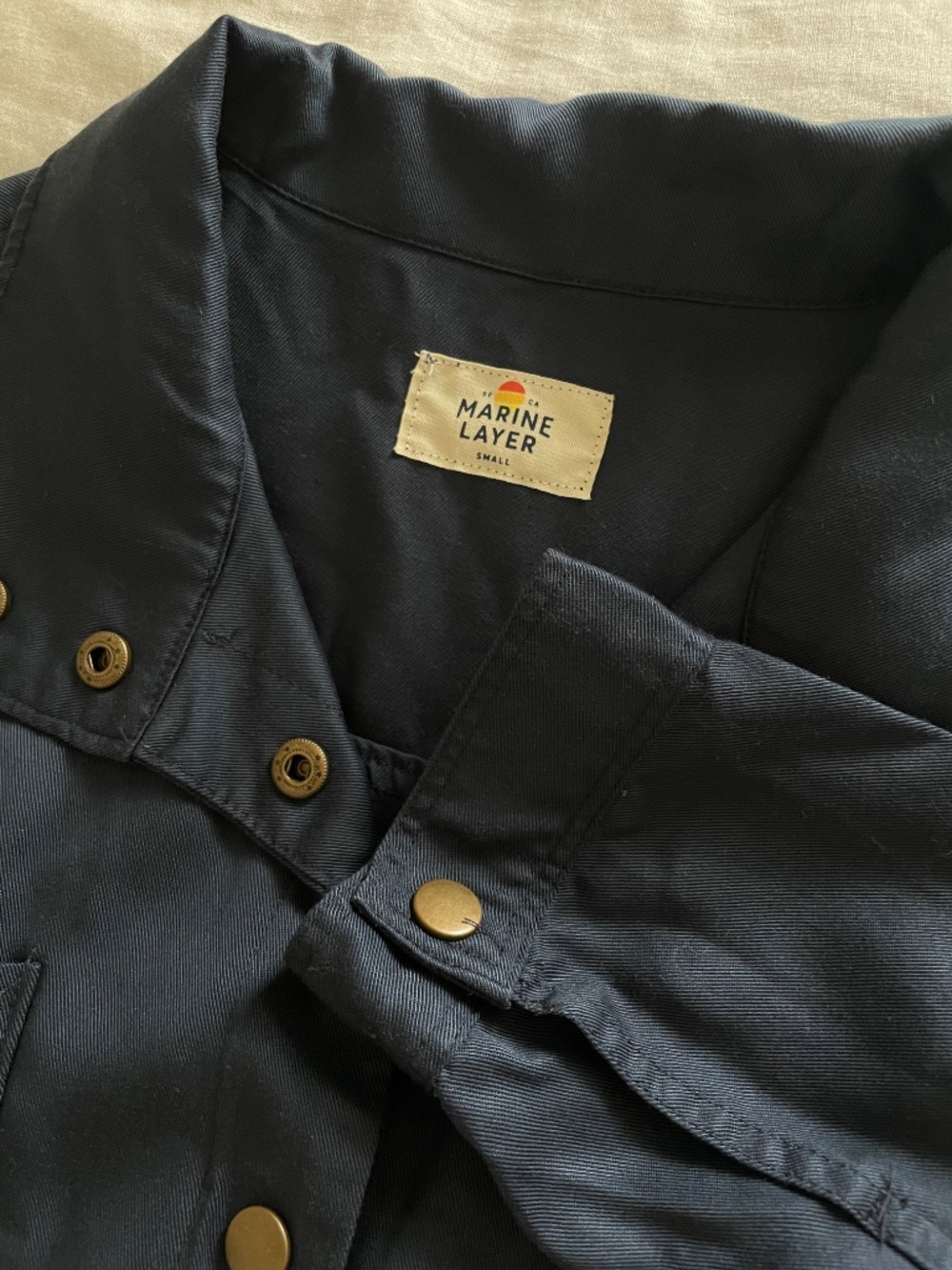 Marine Layer cropped Oslo utility jacket with waist ties - Picture 7 of 7